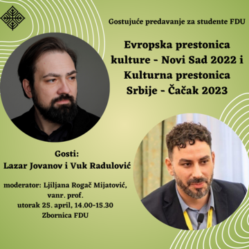 Gostujuće predavanje - Lazar Jovanov i Vuk Radulović - 25.04.2023.